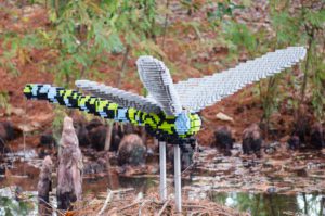 Dragonfly created from lego blocks