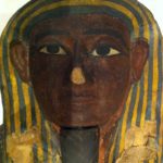 Close up of an Egyptian Sarcophagus lid.